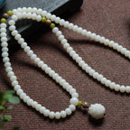 White Jade Bodhi 108 Bead Bracelet | Spiritual Purification Mental Clarity Mala