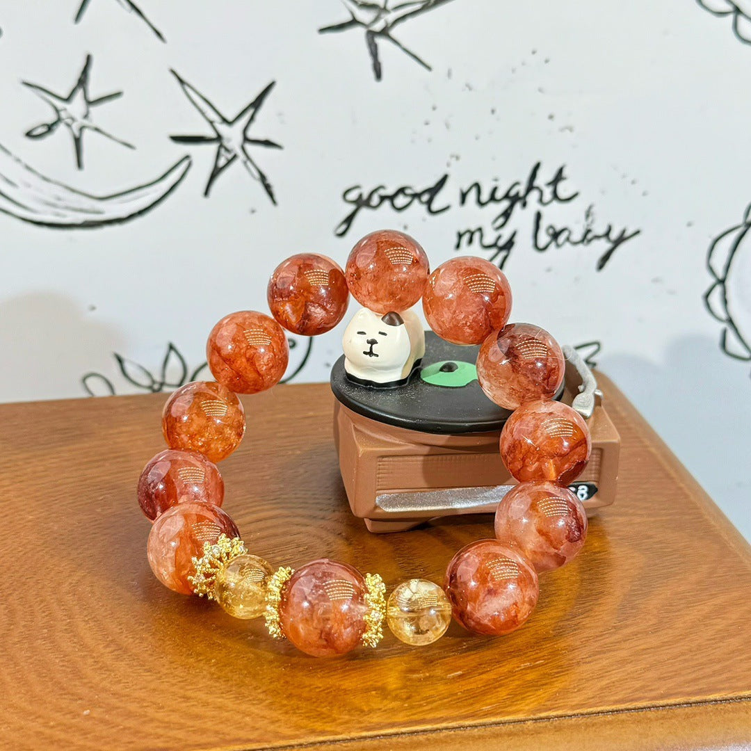 Red Crystal Citrine Bracelet | Fortune Wealth Attraction Prosperity Money Jewelry