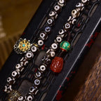 Tibetan Three-Eye Dzi 108 Prayer Beads Bracelet | Meditation Mala Agate Buddha Spiritual Jewelry
