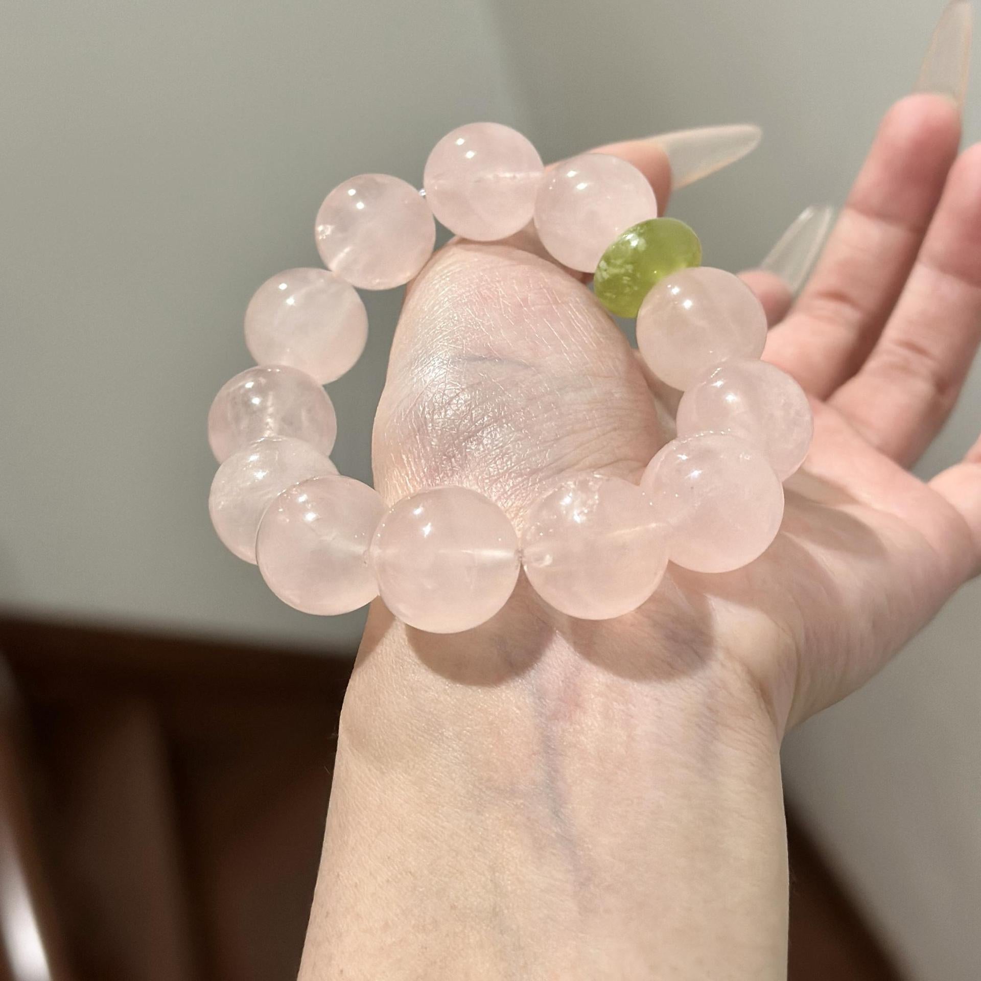 Morganite Crystal Bracelet | Romance Love Attraction Relationship Heart Peridot Jewelry