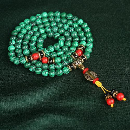 Malachite 108 Bead Bracelet | Heart Chakra Emotional Healing Mala