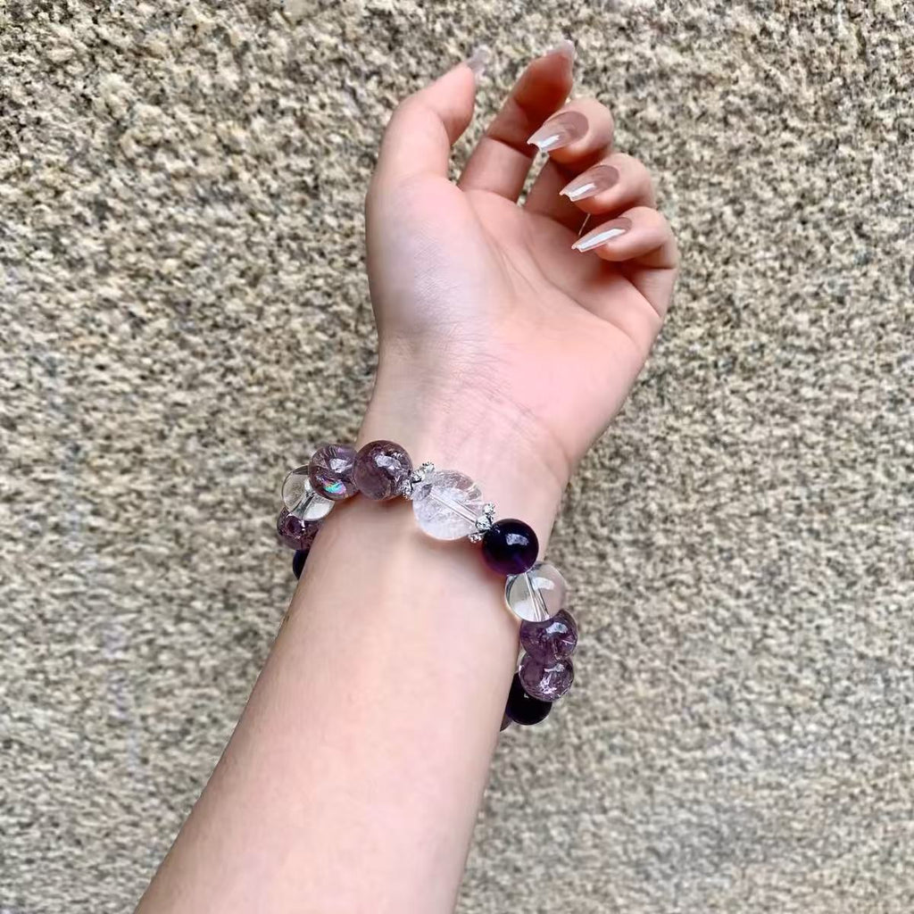 Amethyst Gradient Crystal Bracelet | Fortune Blessing Spiritual Prosperity Purple Energy Jewelry