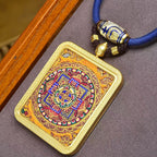 Tibetan Mandala Thangka Amulet | Meditation Jewelry Wealth Attraction Dzi Agate Energy Balance Necklace
