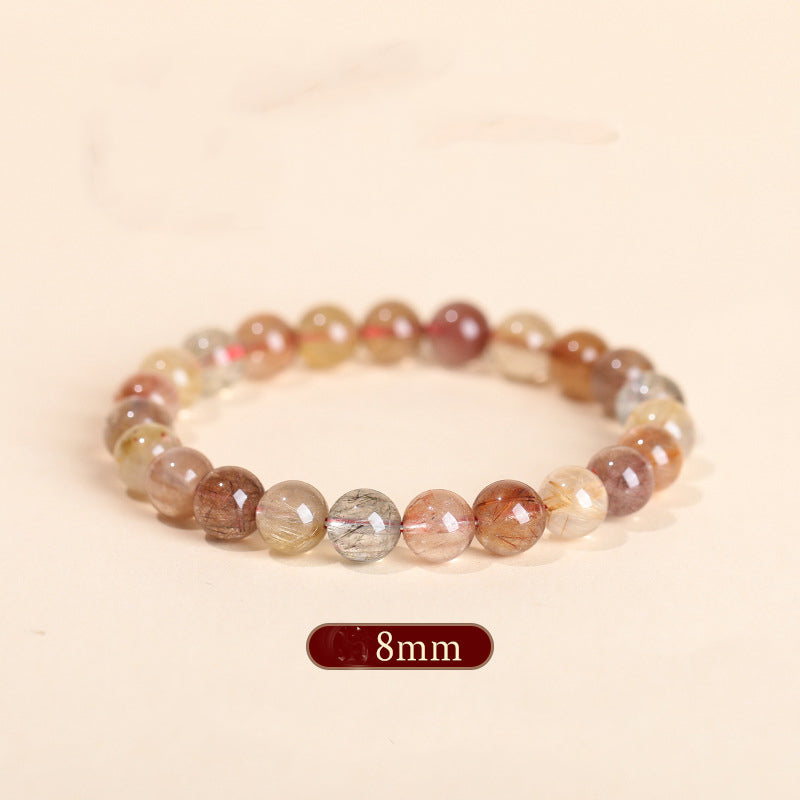 Rutilated Quartz Crystal Bracelet | Wealth Attraction Prosperity Abundance Manifestation Career Jewelry