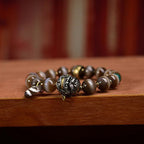 Ancient West Asian Etched Beads Bracelet | Fudo Myoo Agate Protection Guardian Buddhist Antique Jewelry