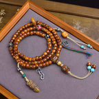 Tibetan 108 Prayer Beads Bracelet | Pixiu Vajra Wealth Guardian Adjustable Meditation Mala Jewelry