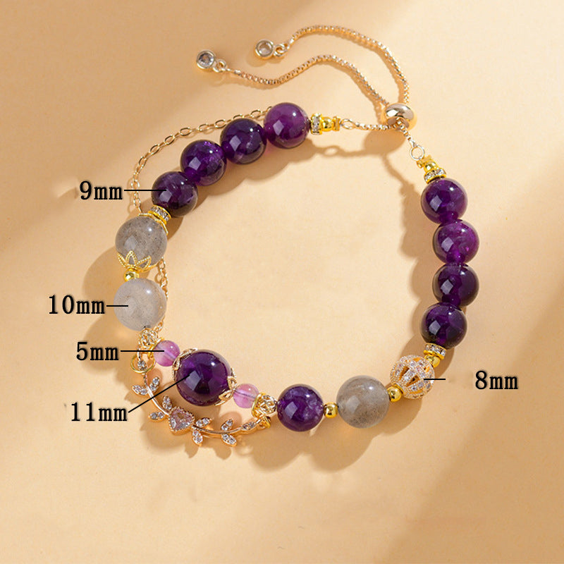 Scorpio Zodiac Sign Bracelet | Amethyst Moonstone Astrology Intuition Wealth Jewelry