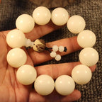 White Jade Bodhi Root Bracelet | Meditation Healing Spiritual Enlightenment Practice