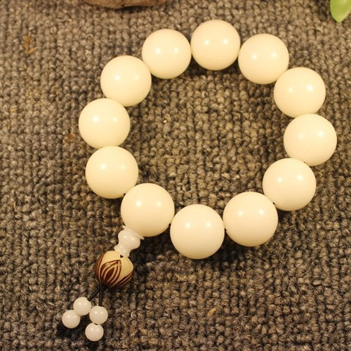 White Jade Bodhi Root Bracelet | Meditation Healing Spiritual Enlightenment Practice