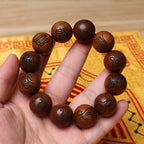 Thunder Deity Scripture Jujube Wood Bracelet | Ten Character Heavenly Blessing Divine Cultivation Prayer Beads