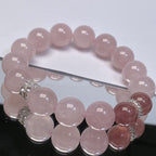 Rose Quartz Crystal Bracelet | Love Heart Chakra Emotional Self-Love Relationship Jewelry
