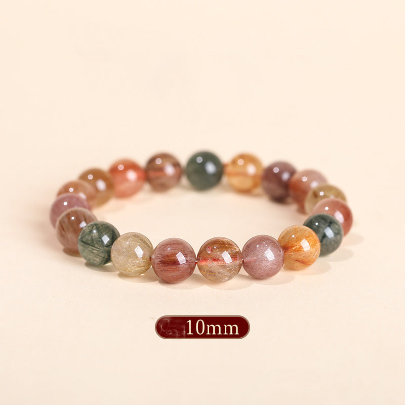 Rutilated Quartz Crystal Bracelet | Wealth Attraction Prosperity Abundance Manifestation Career Jewelry