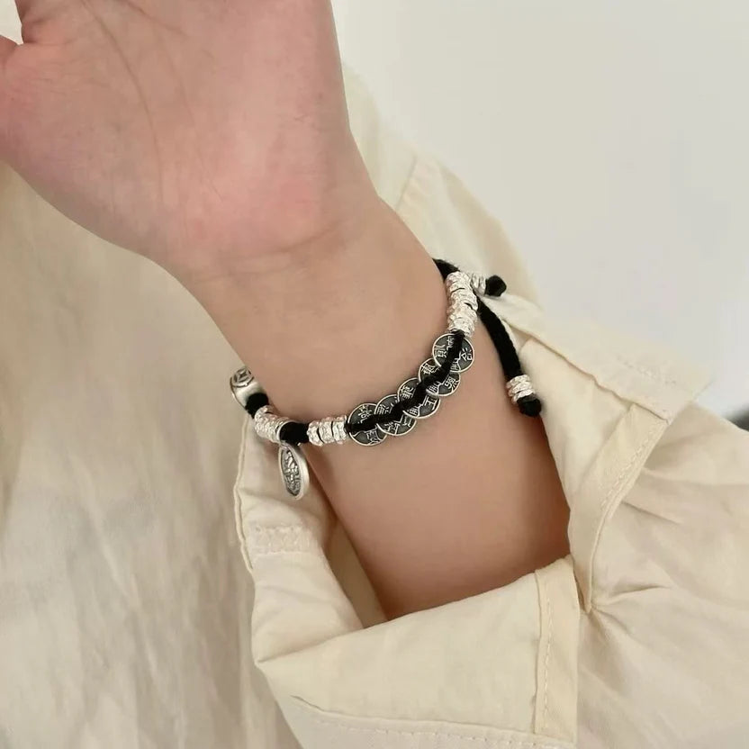 Tibetan Couple Bracelet Set | Pixiu Wealth Prayer Wheel Blessing Mala His Hers