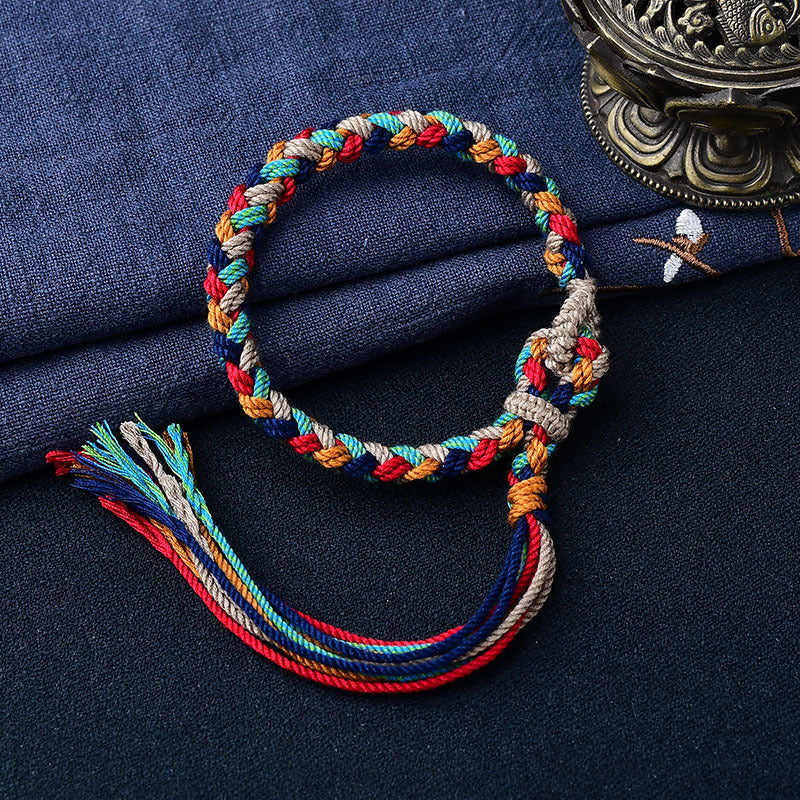 Tibetan Colorful Prayer Beads Bracelet | Chakra Healing Meditation Protection Handwoven
