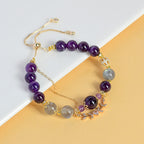 Scorpio Zodiac Sign Bracelet | Amethyst Moonstone Astrology Intuition Wealth Jewelry