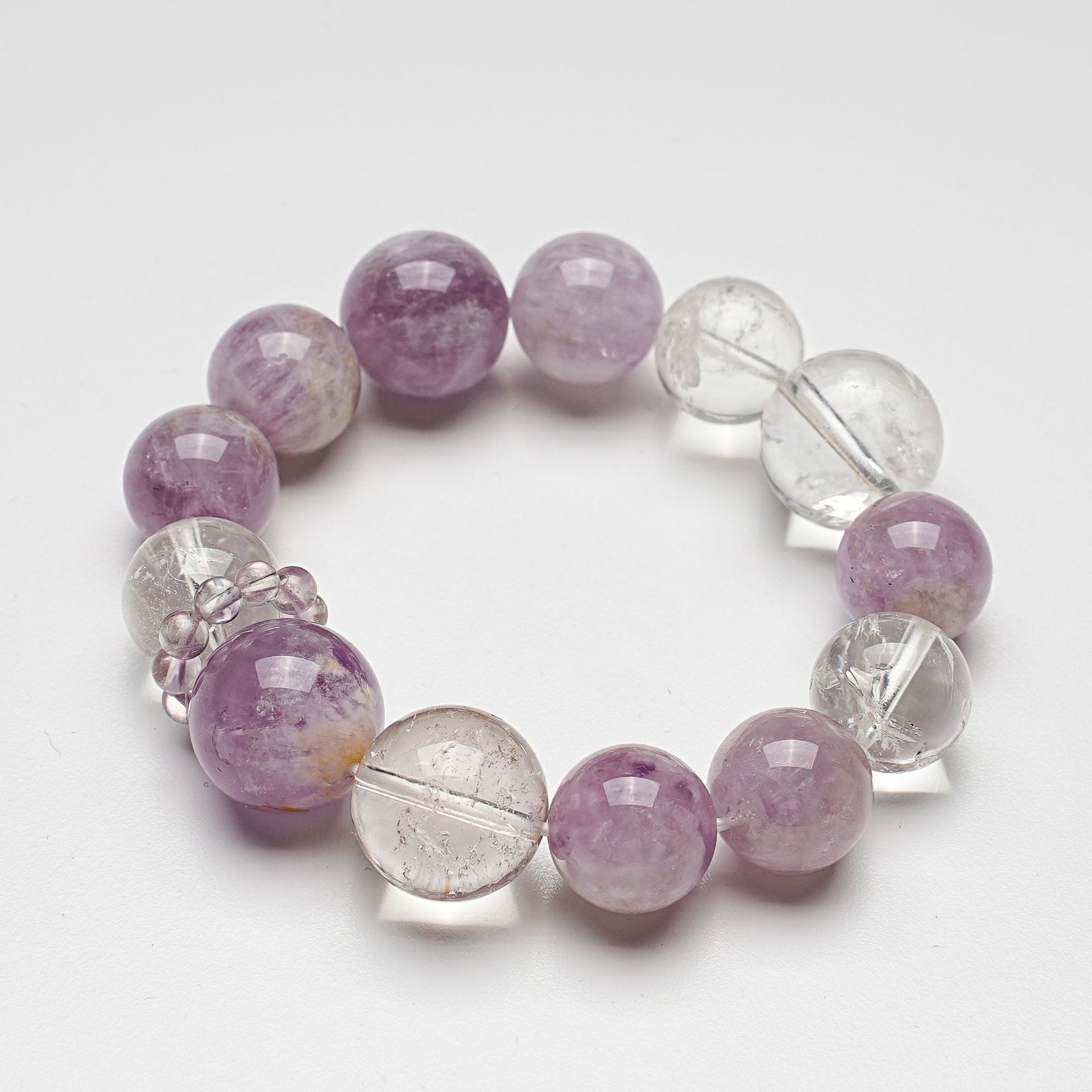 Purple Rutilated Quartz Crystal Bracelet | Spiritual Awakening Intuition Meditation Jewelry
