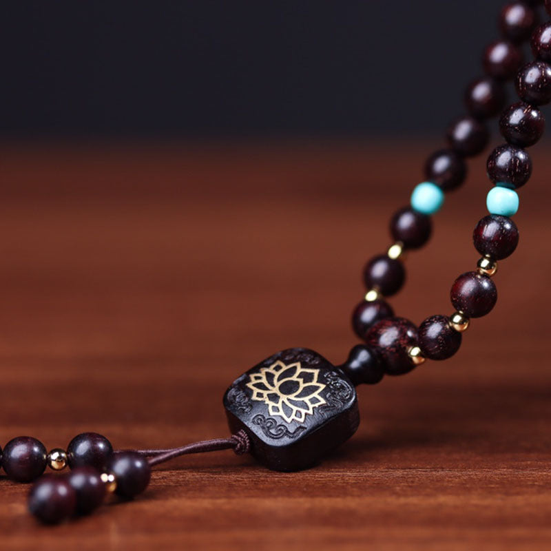 Rosewood 108 Bead Bracelet | Focus Concentration Calming Meditation Mala