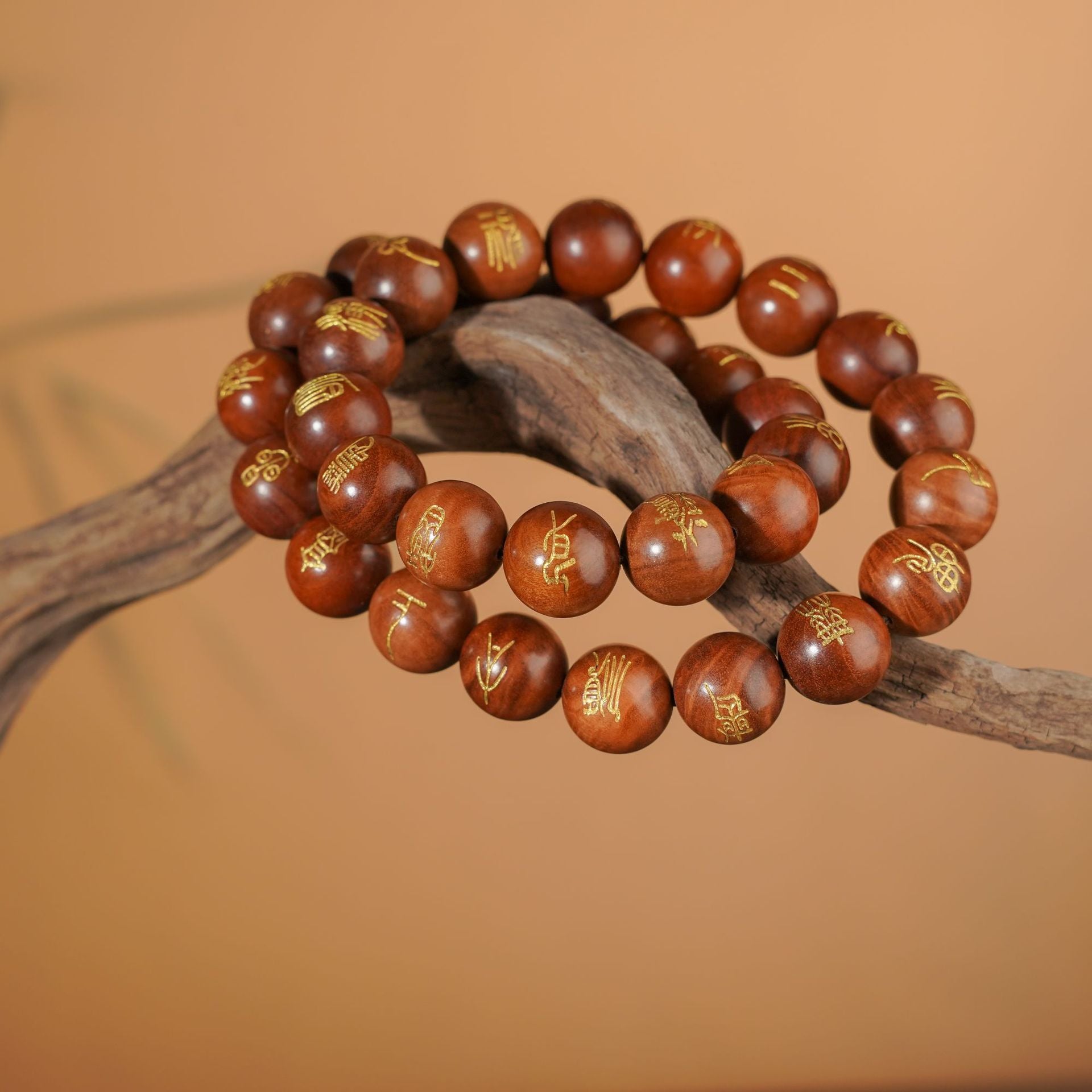 Calming Heart Mantra Meditation Mala | 32 Beads Long Strand Thunderstruck Wood Soul Healing Prayer Jewelry