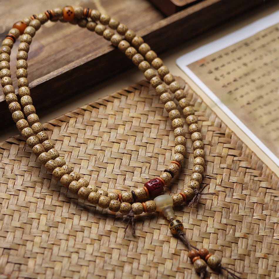 Xingyue Bodhi 108 Prayer Beads Bracelet | Golden Seed Meditation Mala Vintage Buddhist Spiritual Jewelry