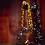 Tibetan Vintage Camel Bone 108 Prayer Beads Bracelet | Tai Chi Guardian Meditation Mala Spiritual Jewelry