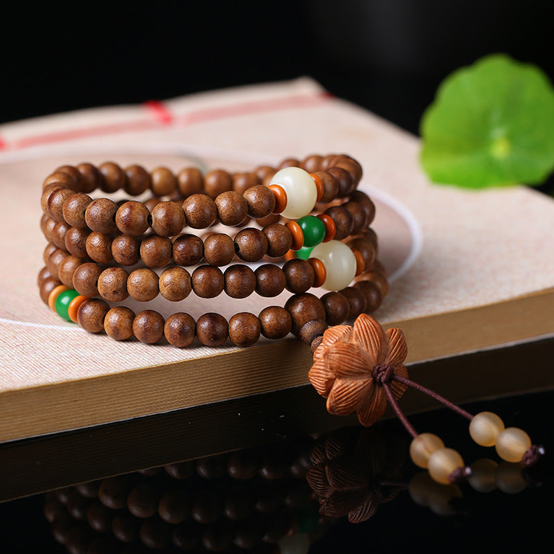 Agarwood 108 Bead Bracelet | Stress Relief Aromatherapy Meditation Mala