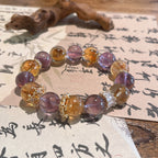 Amethyst Citrine Dual Bracelet | Wealth Wisdom Prosperity Spirituality Crystal Jewelry