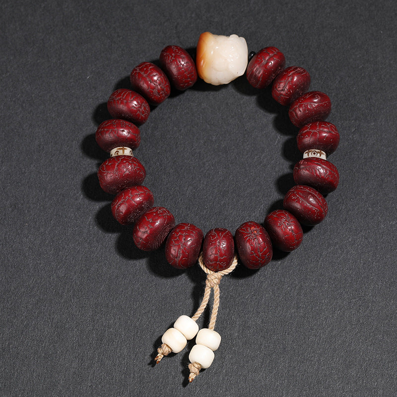 Dzi Bead Eye Agate Bracelet | Protection Spiritual Awareness Fortune Blessing Sacred Jewelry
