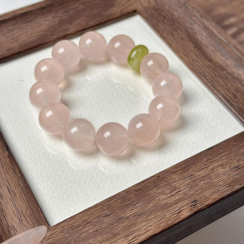 Morganite Crystal Bracelet | Romance Love Attraction Relationship Heart Peridot Jewelry