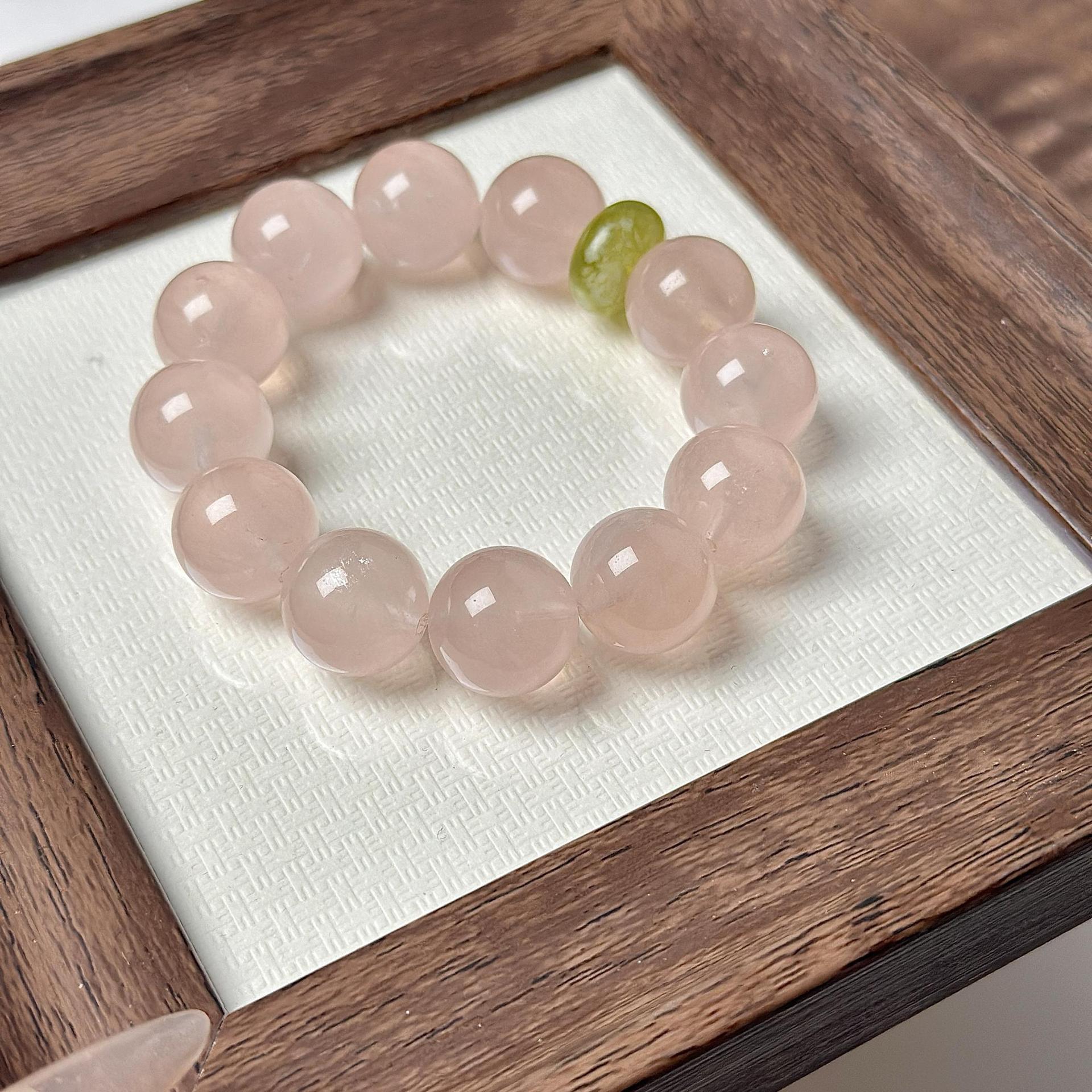 Morganite Crystal Bracelet | Romance Love Attraction Relationship Heart Peridot Jewelry