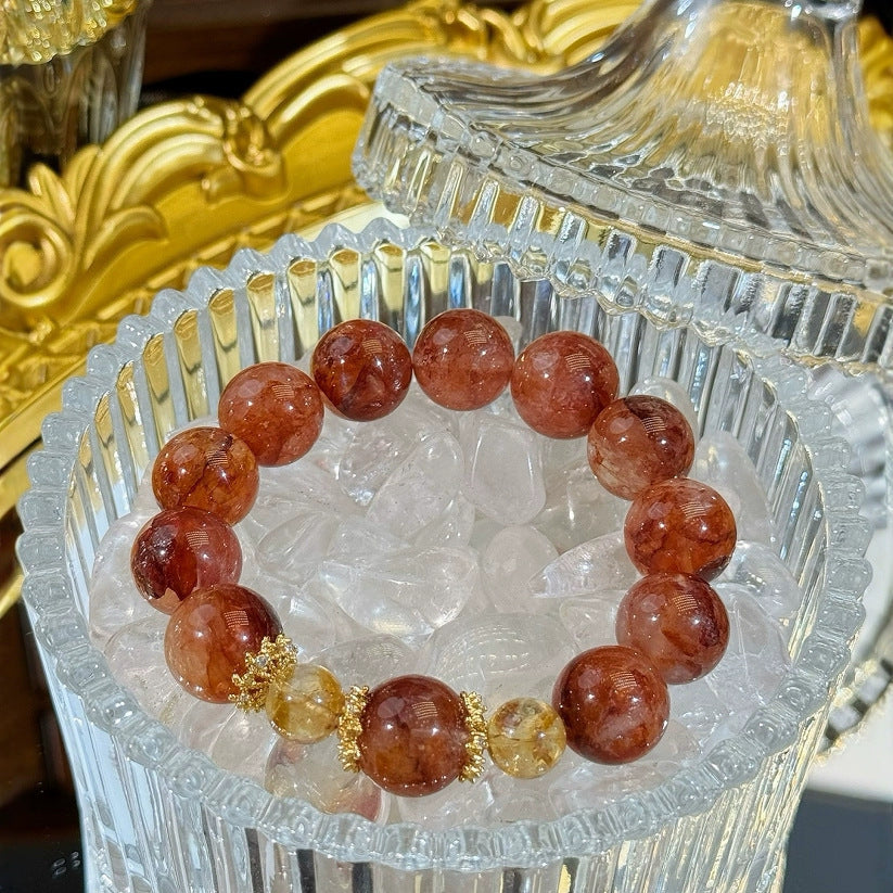 Red Crystal Citrine Bracelet | Fortune Wealth Attraction Prosperity Money Jewelry