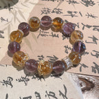 Amethyst Citrine Dual Bracelet | Wealth Wisdom Prosperity Spirituality Crystal Jewelry