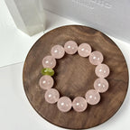 Morganite Crystal Bracelet | Romance Love Attraction Relationship Heart Peridot Jewelry