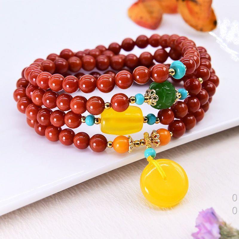 Red Agate 108 Bead Bracelet | Emotional Balance Vitality Healing Mala