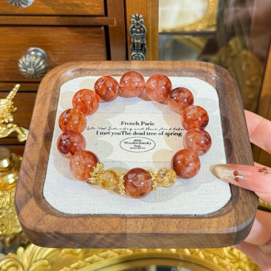 Red Crystal Citrine Bracelet | Fortune Wealth Attraction Prosperity Money Jewelry