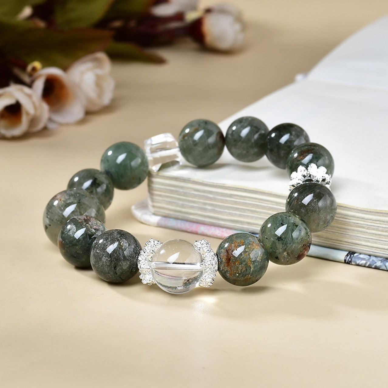 Green Phantom Quartz Bracelet | Wealth Growth Career Success Prosperity Crystal Jewelry