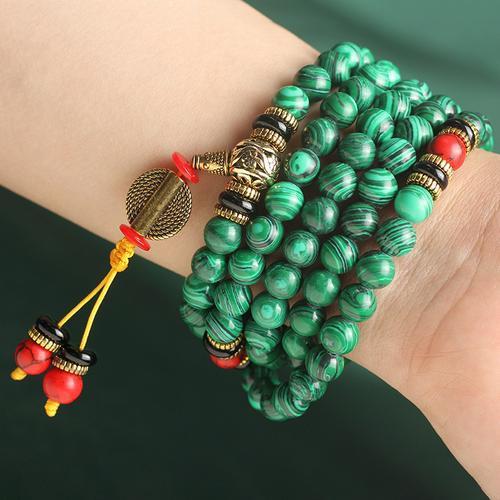 Malachite 108 Bead Bracelet | Heart Chakra Emotional Healing Mala