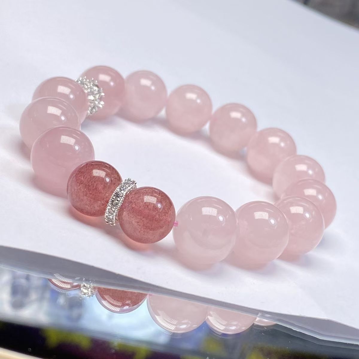 Rose Quartz Crystal Bracelet | Love Heart Chakra Emotional Self-Love Relationship Jewelry