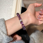 Brazilian Amethyst Crystal Bracelet | Fortune Transformation Luck Prosperity Bow Jewelry