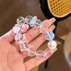 Aquamarine Clear Quartz Crystal Bracelet | Calming Tranquil Stress Relief Peaceful Jewelry