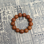 Aged Thunderstruck Jujube Wood Bracelet | 20mm Large Beads Mirror Polish High Density Dark Wood Men's Prayer Jewelry