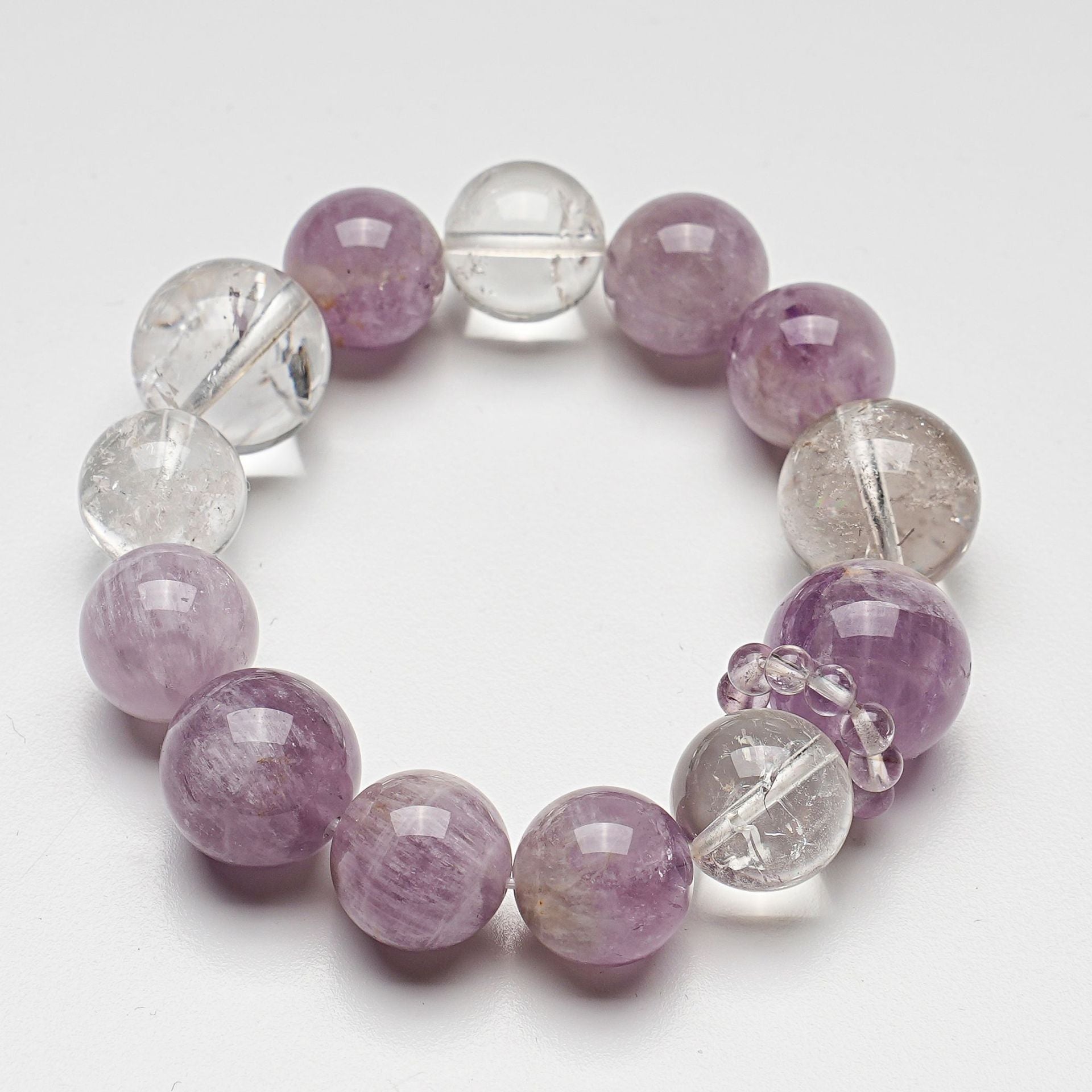 Purple Rutilated Quartz Crystal Bracelet | Spiritual Awakening Intuition Meditation Jewelry