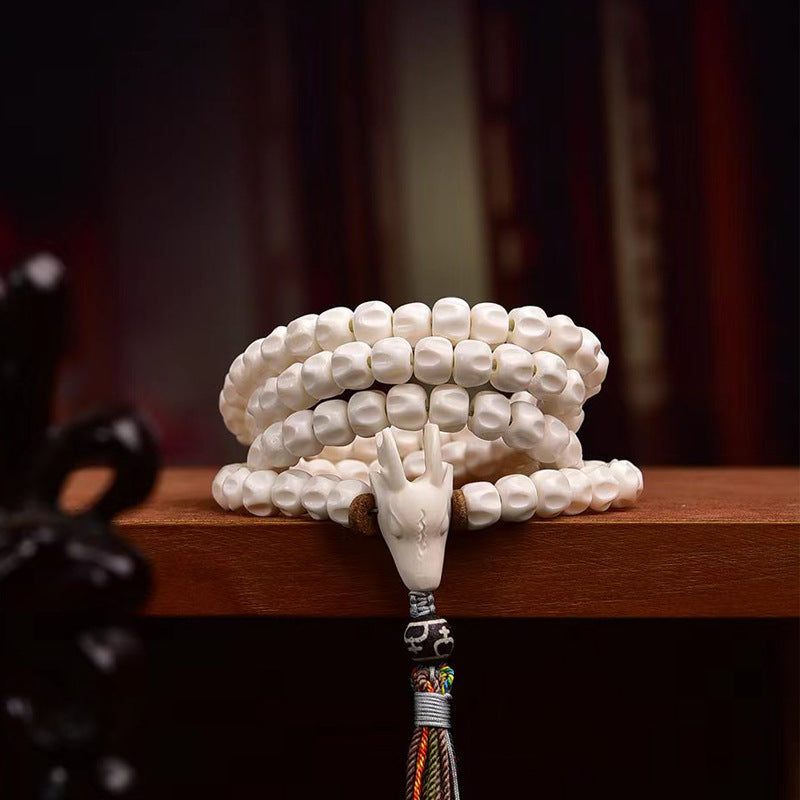 Tibetan Deer Antler Seed 108 Prayer Beads Bracelet | Natural Fragrance Meditation Mala Longevity Jewelry