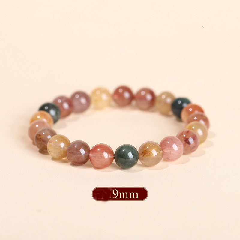 Rutilated Quartz Crystal Bracelet | Wealth Attraction Prosperity Abundance Manifestation Career Jewelry