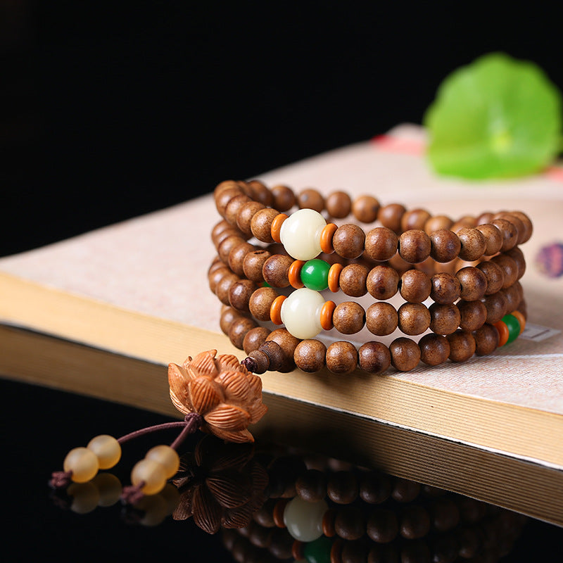 Agarwood 108 Bead Bracelet | Stress Relief Aromatherapy Meditation Mala