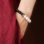 Tai Chi Yin Yang Obsidian Bracelet | Energy Balance Meditation Protection Feng Shui