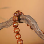 Calming Heart Mantra Meditation Mala | 32 Beads Long Strand Thunderstruck Wood Soul Healing Prayer Jewelry