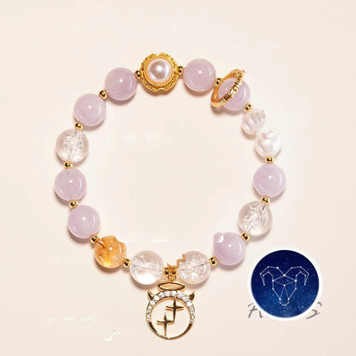 Multi-Crystal Zodiac Bracelet | Wealth Love Protection Astrology Rose Quartz Citrine