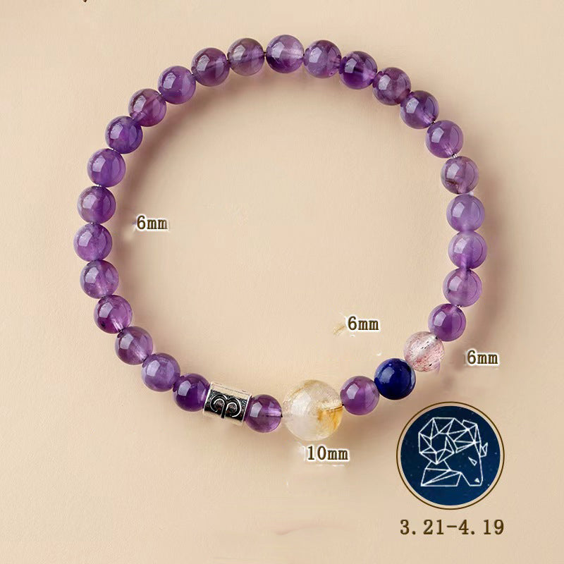 12 Zodiac Signs Crystal Bracelet | Multi-Stone Harmony Balance Astrology Jewelry
