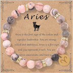 Pink Zebra Stone Zodiac Bracelet | Love Romance Attraction Astrology Fortune Jewelry