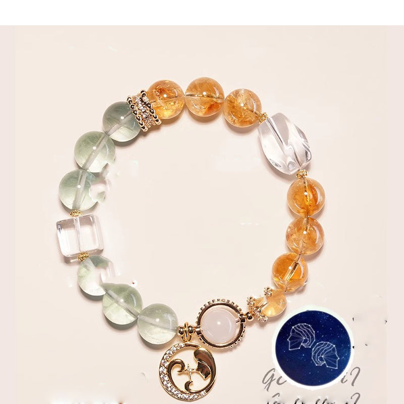 Multi-Crystal Zodiac Bracelet | Wealth Love Protection Astrology Rose Quartz Citrine